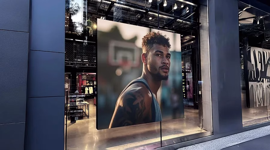 Mobile view of custom SEG Fabric Frame Lightbox with LED backlighting